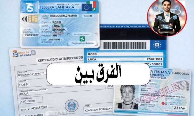 Tessera Sanitaria و**Codice Fiscale** و**Carta d’Identità Elettronica