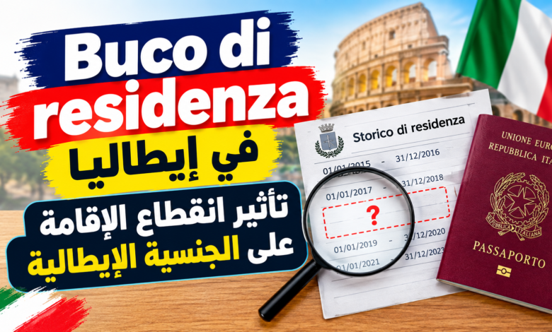 Buco di residenza في إيطاليا: تأثير انقطاع الإقامة على الجنسية الإيطالية